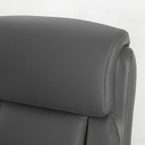 Офисное кресло Brabix Premium Level EX-527 (пружинный блок, рециклированная кожа, серое) 531937 в Магадане - изображение 5