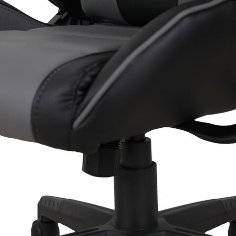 Кресло офисное Brabix GT Racer GM-100 (две подушки, экокожа, черное/серое) 531926 в Магадане - изображение 10