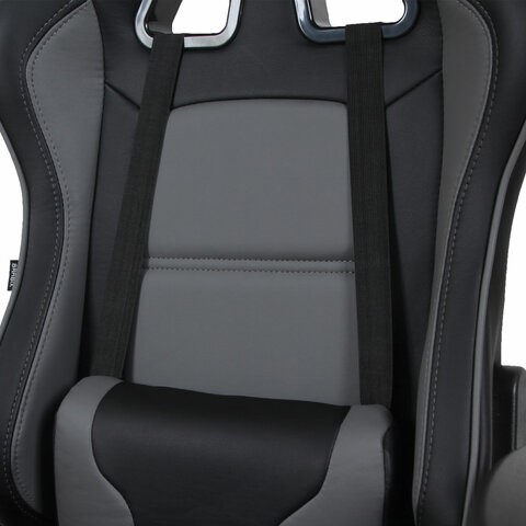 Кресло офисное Brabix GT Racer GM-100 (две подушки, экокожа, черное/серое) 531926 в Магадане - изображение 6