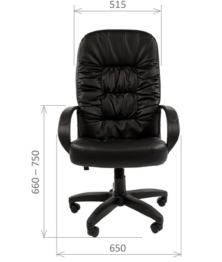 Офисное кресло CHAIRMAN 416, экокожа, цвет черный в Магадане - изображение 1