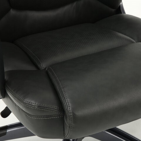 Кресло компьютерное Brabix Premium Favorite EX-577 (пружинный блок, рециклированная кожа, серое) 531935 в Магадане - изображение 7