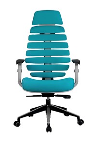 Кресло компьютерное Riva Chair SHARK (Лазурный/серый) в Магадане - предосмотр 1