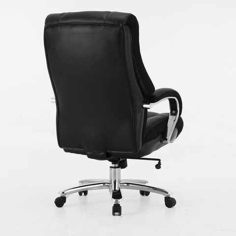 Кресло Brabix Premium Bomer HD-007 (рециклированная кожа, хром, черное) в Магадане - изображение 2