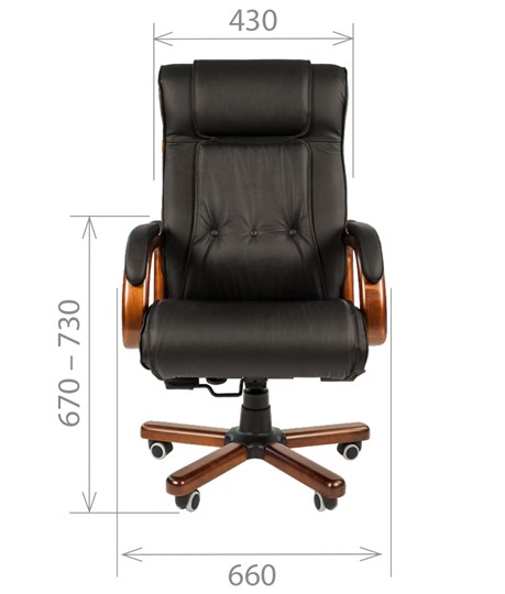 Кресло CHAIRMAN 653 кожа черная в Магадане - изображение 1