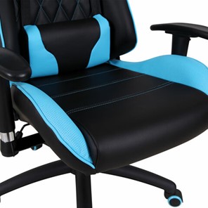 Кресло компьютерное Brabix GT Master GM-110 (две подушки, экокожа, черное/голубое) 531928 в Магадане - предосмотр 8