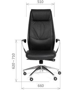 Офисное кресло CHAIRMAN Vista Экокожа премиум черная в Магадане - предосмотр 1