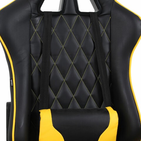 Кресло компьютерное Brabix GT Master GM-110 (две подушки, экокожа, черное/желтое) в Магадане - изображение 6
