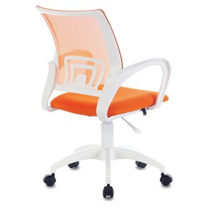 Кресло компьютерное Brabix Fly MG-396W (с подлокотниками, пластик белый, сетка, оранжевое) в Магадане - предосмотр 3
