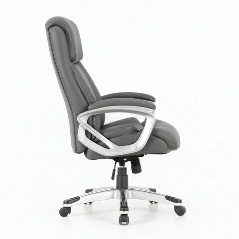 Офисное кресло Brabix Premium Level EX-527 (пружинный блок, рециклированная кожа, серое) 531937 в Магадане - изображение 1