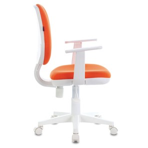 Компьютерное кресло Brabix Fancy MG-201W (с подлокотниками, пластик белый, оранжевое) в Магадане - предосмотр 1