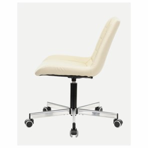 Кресло офисное Brabix Deco MG-316 (без подлокотников, пятилучие серебристое, экокожа, слоновая кость) 532081 в Магадане - предосмотр 3