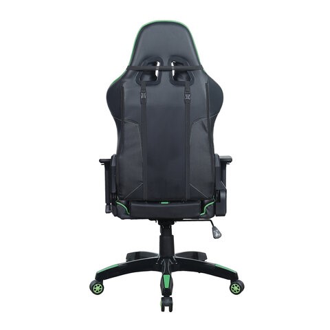 Кресло Brabix GT Carbon GM-120 (две подушки, экокожа, черное/зеленое) в Магадане - изображение 3