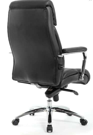 Офисное кресло из натуральной кожи BRABIX PREMIUM "Phaeton EX-502", хром, черное, 530882 в Магадане - изображение 2