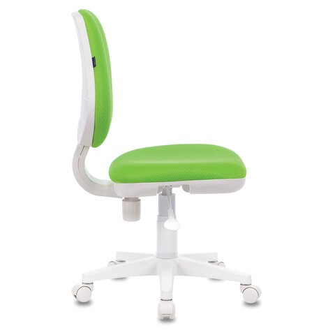 Кресло офисное Brabix Fancy MG-201W (без подлокотников, пластик белый, салатовое) в Магадане - изображение 2