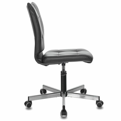 Офисное кресло Brabix Stream MG-314 (без подлокотников, пятилучие серебристое, экокожа, черное) 532077 в Магадане - изображение 1