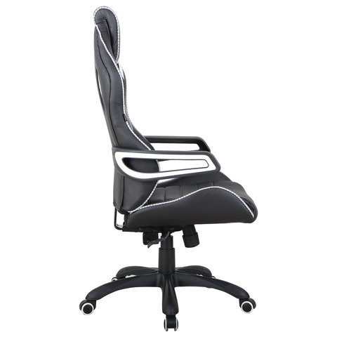 Кресло компьютерное Brabix Techno Pro GM-003 (экокожа, черное/серое, вставки серые) в Магадане - изображение 2