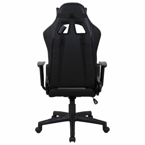 Кресло офисное Brabix GT Racer GM-100 (две подушки, экокожа, черное/серое) 531926 в Магадане - изображение 3