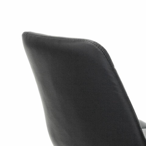 Кресло Brabix Deco MG-316 (без подлокотников, пятилучие серебристое, экокожа, черное) 532080 в Магадане - изображение 6