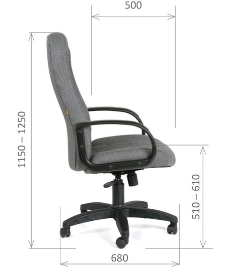 Кресло CHAIRMAN 685, ткань TW 12, цвет серый в Магадане - изображение 2