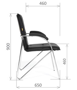 Офисное кресло CHAIRMAN 850 Экокожа Terra 118 черная в Магадане - предосмотр 2
