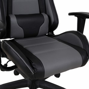 Кресло офисное Brabix GT Racer GM-100 (две подушки, экокожа, черное/серое) 531926 в Магадане - предосмотр 8