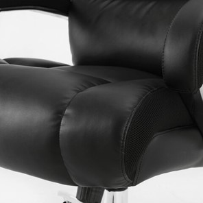 Кресло Brabix Premium Bomer HD-007 (рециклированная кожа, хром, черное) в Магадане - предосмотр 3
