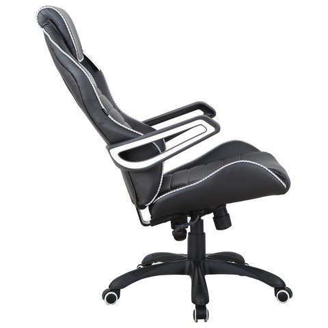 Кресло компьютерное Brabix Techno Pro GM-003 (экокожа, черное/серое, вставки серые) в Магадане - изображение 3