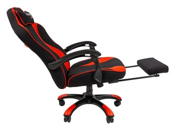 Игровое кресло CHAIRMAN GAME 35 с выдвижной подставкой для ног Ткань  черная / Ткань красная в Магадане - предосмотр 4