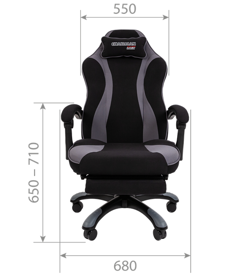 Игровое кресло CHAIRMAN GAME 35 с выдвижной подставкой для ног Ткань  черная / Ткань красная в Магадане - изображение 7