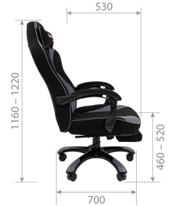 Игровое кресло CHAIRMAN GAME 35 с выдвижной подставкой для ног Ткань  черная / Ткань красная в Магадане - предосмотр 8