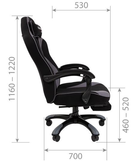 Игровое кресло CHAIRMAN GAME 35 с выдвижной подставкой для ног Ткань  черная / Ткань красная в Магадане - изображение 8