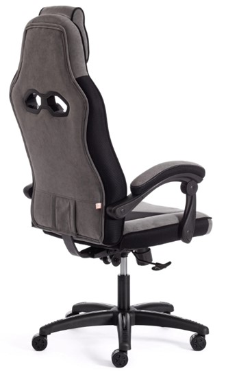 Кресло компьютерное ARENA флок , серый/черный, 29/35 арт.14129 в Магадане - изображение 4