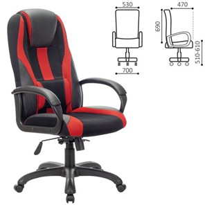 Компьютерное кресло Brabix Premium Rapid GM-102 (экокожа/ткань, черное/красное) 532107 в Магадане - предосмотр 3