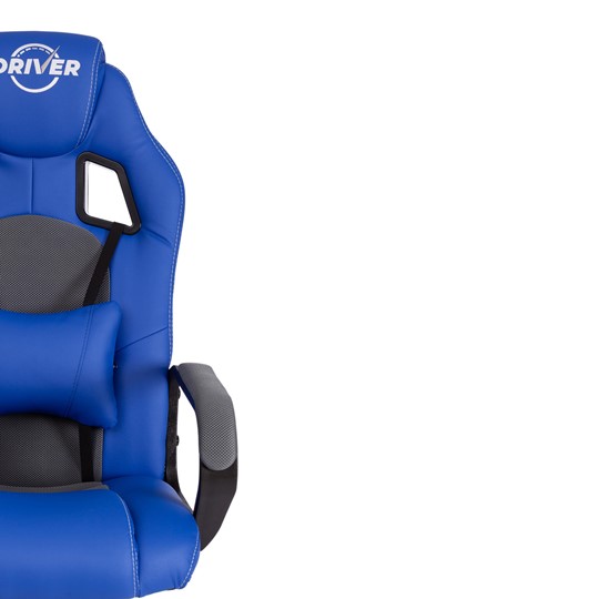 Компьютерное кресло DRIVER (22) кож/зам/ткань, синий/серый, 36-39/TW-12 арт.21153 в Магадане - изображение 6
