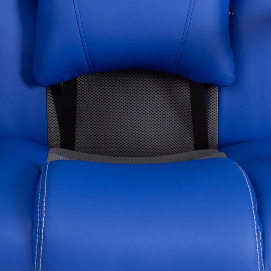 Компьютерное кресло DRIVER (22) кож/зам/ткань, синий/серый, 36-39/TW-12 арт.21153 в Магадане - изображение 8