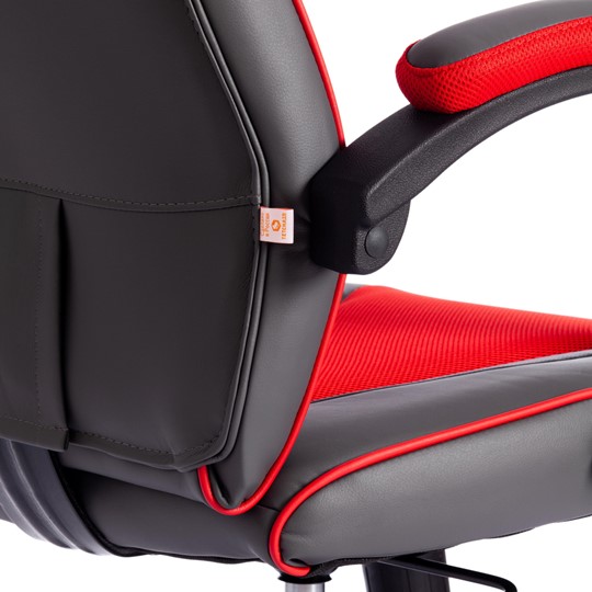 Кресло компьютерное RACER GT new кож/зам/ткань, металлик/красный, арт.13249 в Магадане - изображение 12