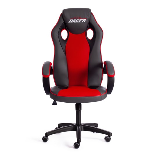 Кресло компьютерное RACER GT new кож/зам/ткань, металлик/красный, арт.13249 в Магадане - изображение 5