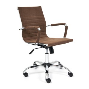 Кресло компьютерное URBAN-LOW флок, коричневый, арт.14446 в Магадане