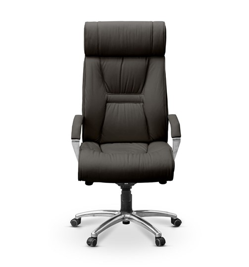 Кресло в офис Олимп X (подлокотники хромированные) экокожа премиум / черная CN1114 в Магадане - изображение 1