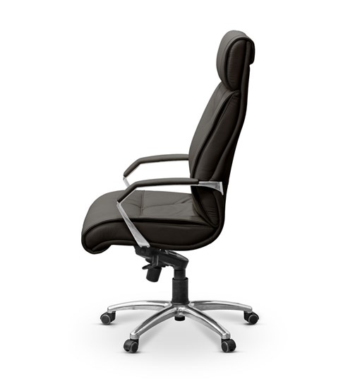 Кресло в офис Олимп X (подлокотники хромированные) экокожа премиум / черная CN1114 в Магадане - изображение 3