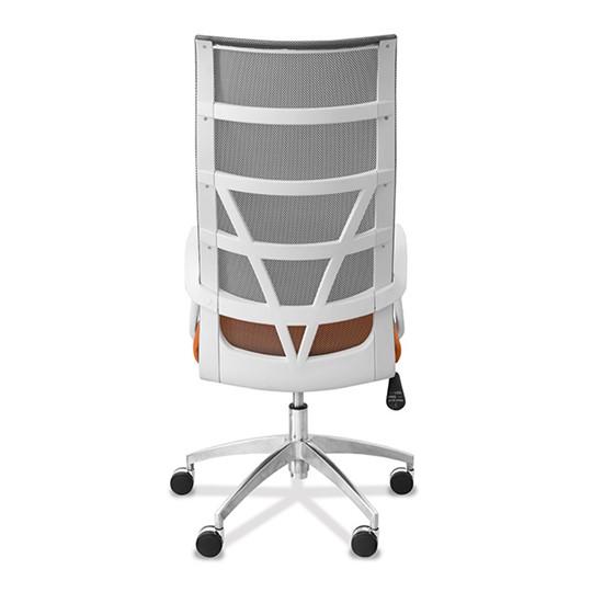 Офисное кресло Топ X белый каркас, сетка/ткань TW / синяя/серая в Магадане - изображение 1