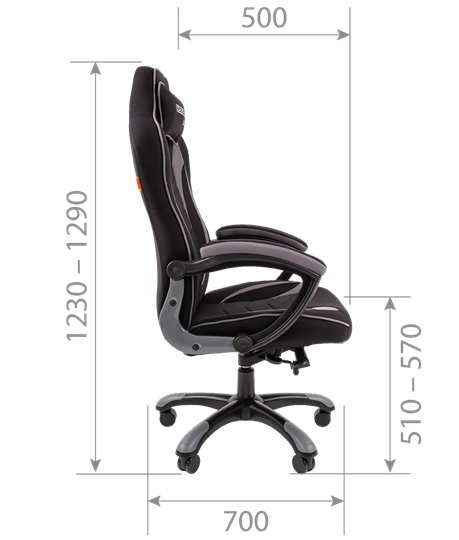 Кресло игровое CHAIRMAN GAME 28 Полиэстер комбинированная ткань оранжевый/черный в Магадане - изображение 4