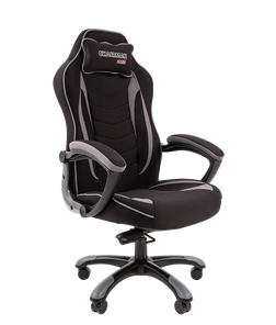 Кресло игровое CHAIRMAN GAME 28 Полиэстер комбинированная ткань серый/черный в Магадане