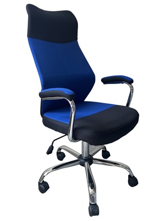 Кресло компьютерное C168 черный/синий в Магадане - изображение