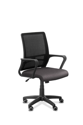 Офисное кресло для сотрудника Акцент, сетка YM/ткань Bahama / черная/серая в Магадане - изображение