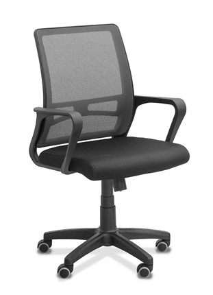 Офисное кресло Акцент, сетка YM/ткань TW / черная/серая в Магадане - изображение
