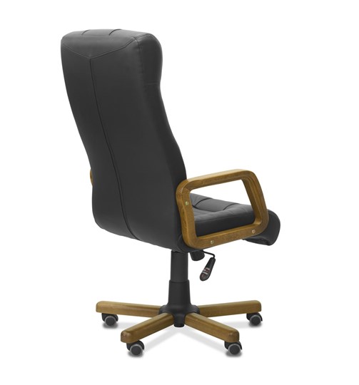 Офисное кресло для руководителя Атлант W, экокожа премиум / черная CN1114/ дерево - орех в Магадане - изображение 7