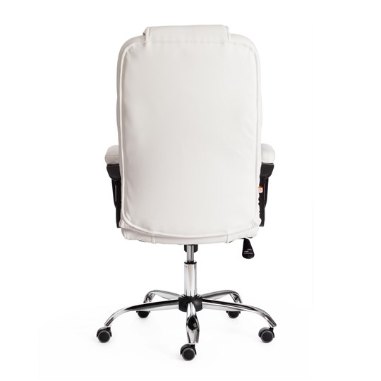 Кресло компьютерное BERGAMO Хром (22) кож/зам, белый, арт.19400 в Магадане - изображение 3