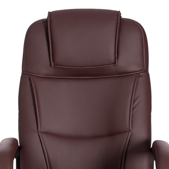 Кресло компьютерное BERGAMO Хром (22) кож/зам, коричневый, арт.19369 в Магадане - изображение 6
