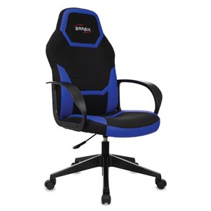 Офисное кресло BRABIX "Alpha GM-018", ткань/экокожа, черное/синее, 532638, GM-018_532638 в Магадане